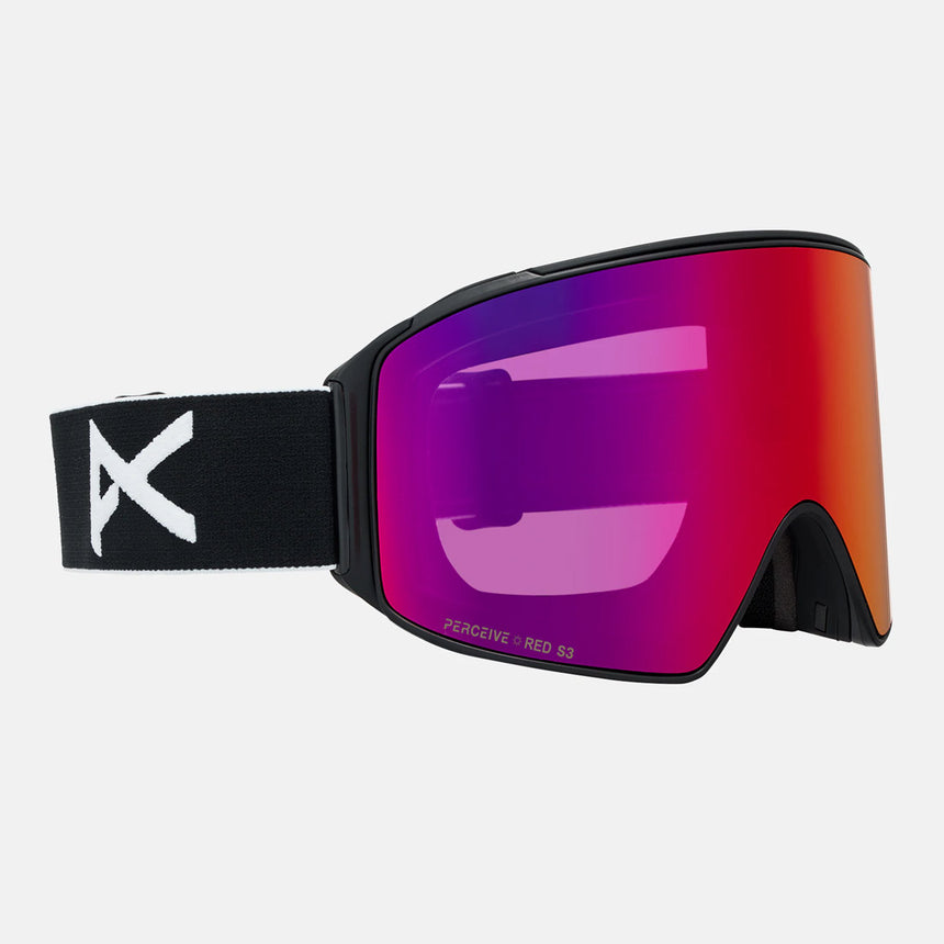 ANON M4 Cylindrical Goggle + MFI Facemask 2026 - Black/Perceive Sunny Red