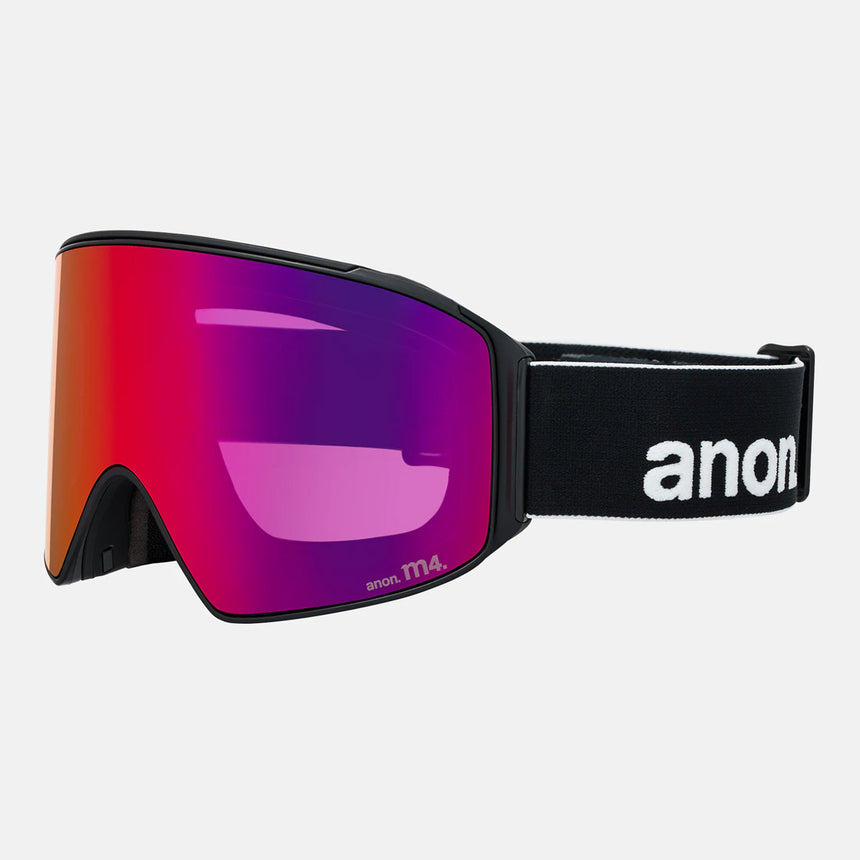 ANON M4 Cylindrical Goggle + MFI Facemask 2026 - Black/Perceive Sunny Red