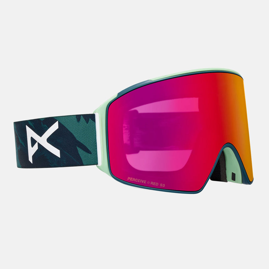 ANON M4 Cylindrical Goggle + MFI Facemask 2026 - Family Tree/Perceive Sunny Red
