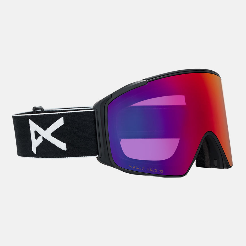ANON M4S Cylindrical Goggle + MFI Facemask 2026 - Black/Perceive Sunny Red