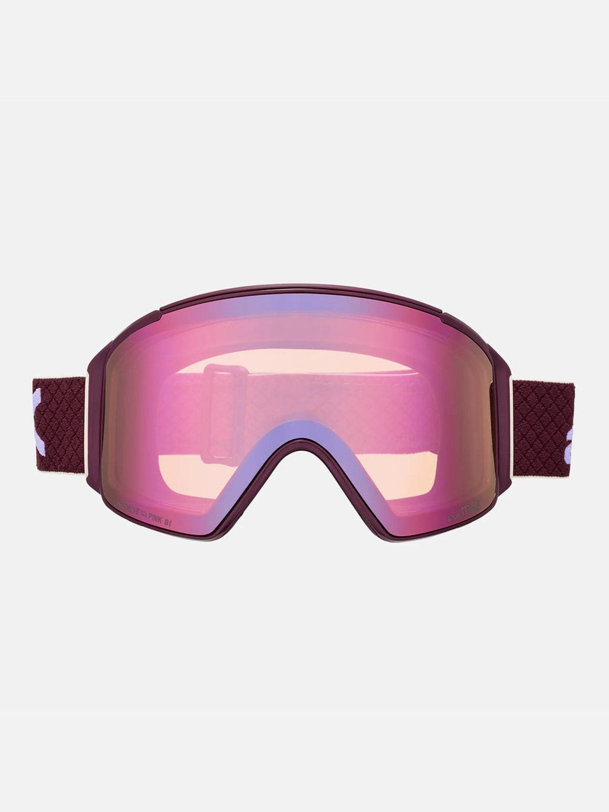 ANON M4S Cylindrical Goggle + MFI Facemask 2026 - Deep Cherry/Perceive Cloudy Pink