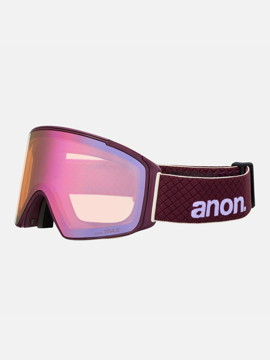 ANON M4S Cylindrical Goggle + MFI Facemask 2026 - Deep Cherry/Perceive Cloudy Pink