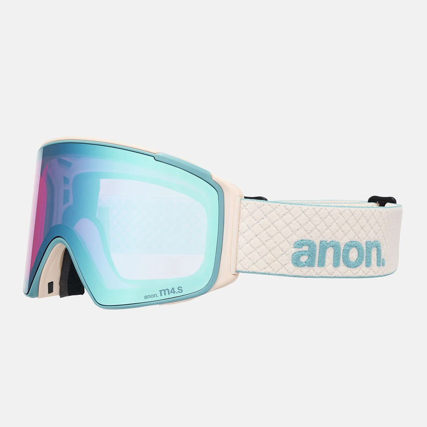 ANON M4S Cylindrical Goggle + MFI Facemask 2026 - Oat/Perceive Variable Blue