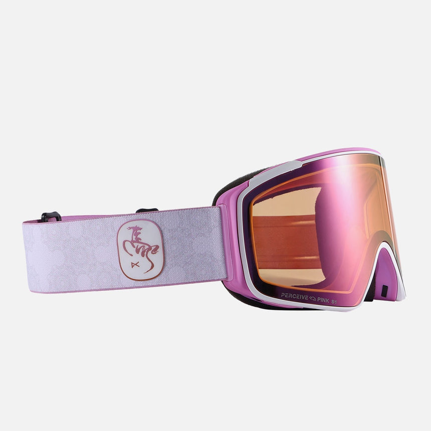 ANON M4S CNY Cylindrical Low Bridge Fit Goggle + MFI Facemask - White/Perceive Cloudy Pink