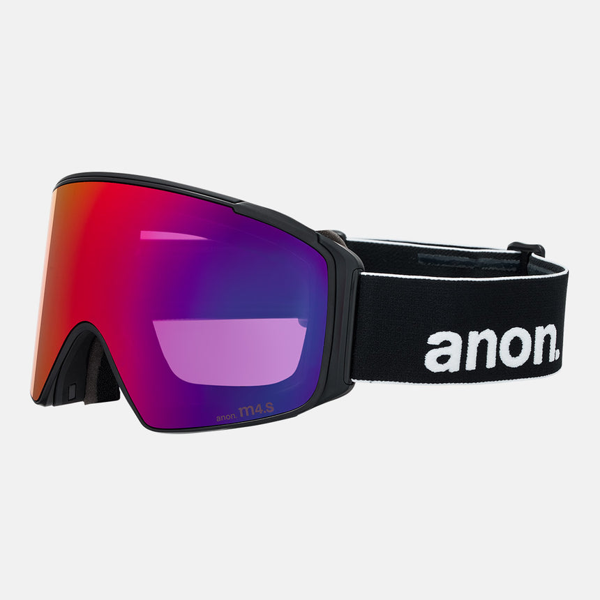 ANON M4S Cylindrical Low Bridge Fit Goggle + MFI Facemask 2026 - Black/Perceive Sunny Red