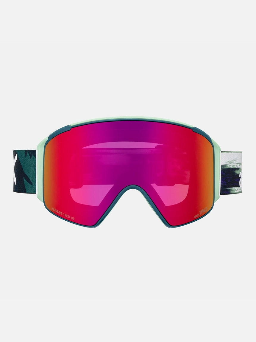ANON M4S Cylindrical Low Bridge Fit Goggle + MFI Facemask 2026 - Family Tree/Perceive Sunny Red