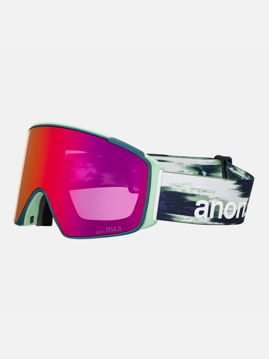 ANON M4S Cylindrical Low Bridge Fit Goggle + MFI Facemask 2026 - Family Tree/Perceive Sunny Red