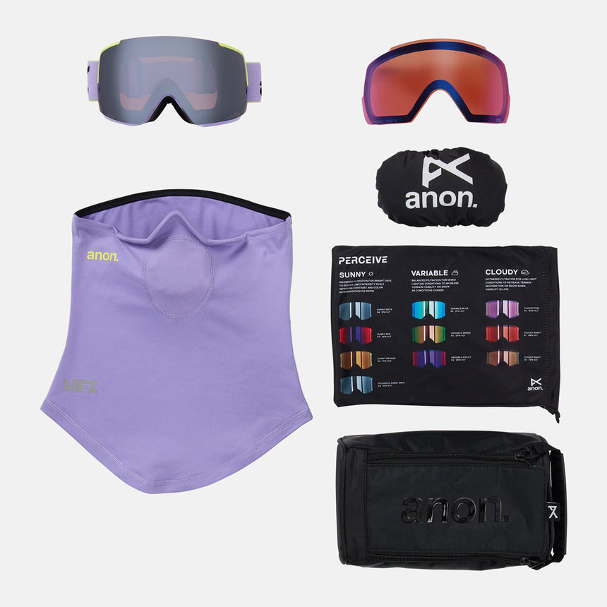 ANON M5 Goggle + MFI Facemask 2026 - Hyper Lilac/Perceive Sunny Onyx