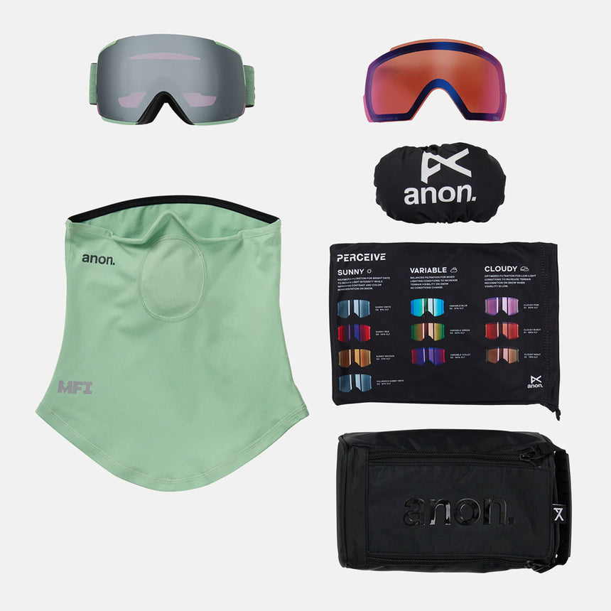 ANON M5 Goggle + MFI Facemask 2026 - Soft Sage/Perceive Sunny Onyx