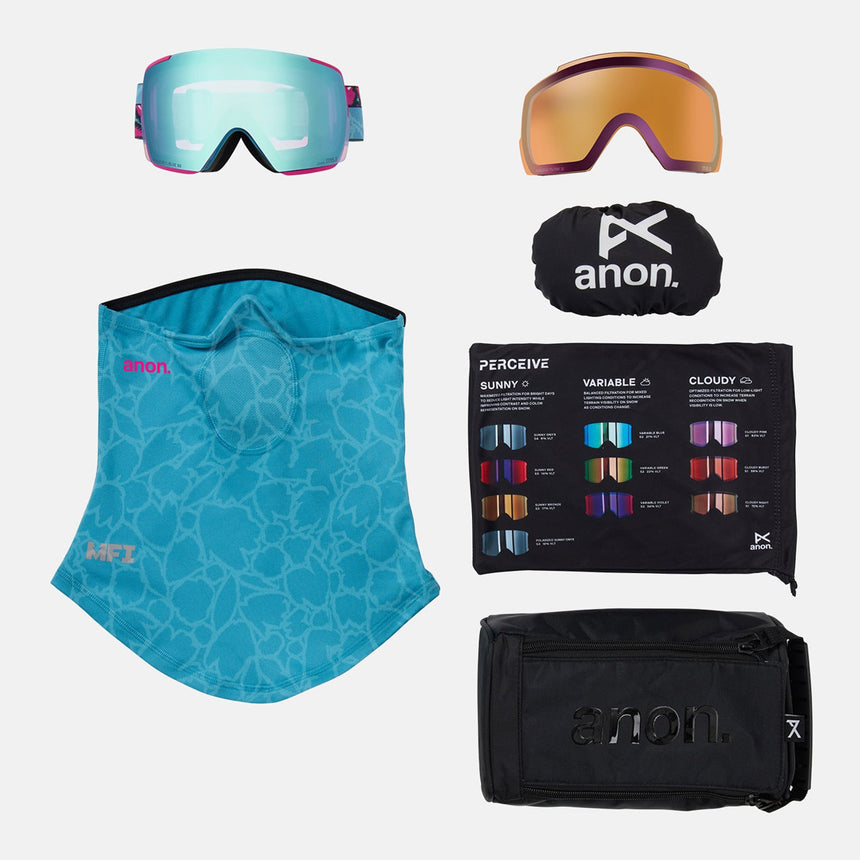 ANON M5S Goggle + MFI Facemask 2026 - Pink Tides/Perceive Variable Blue