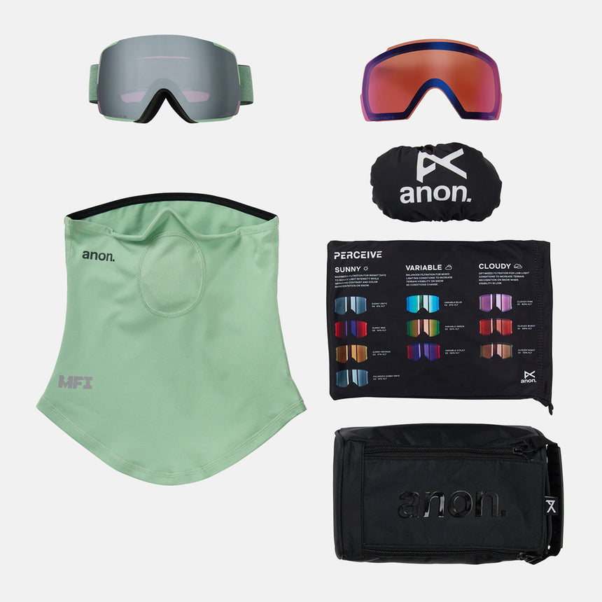 ANON M5S Goggle + MFI Facemask 2026 - Soft Sage/Perceive Sunny Onyx