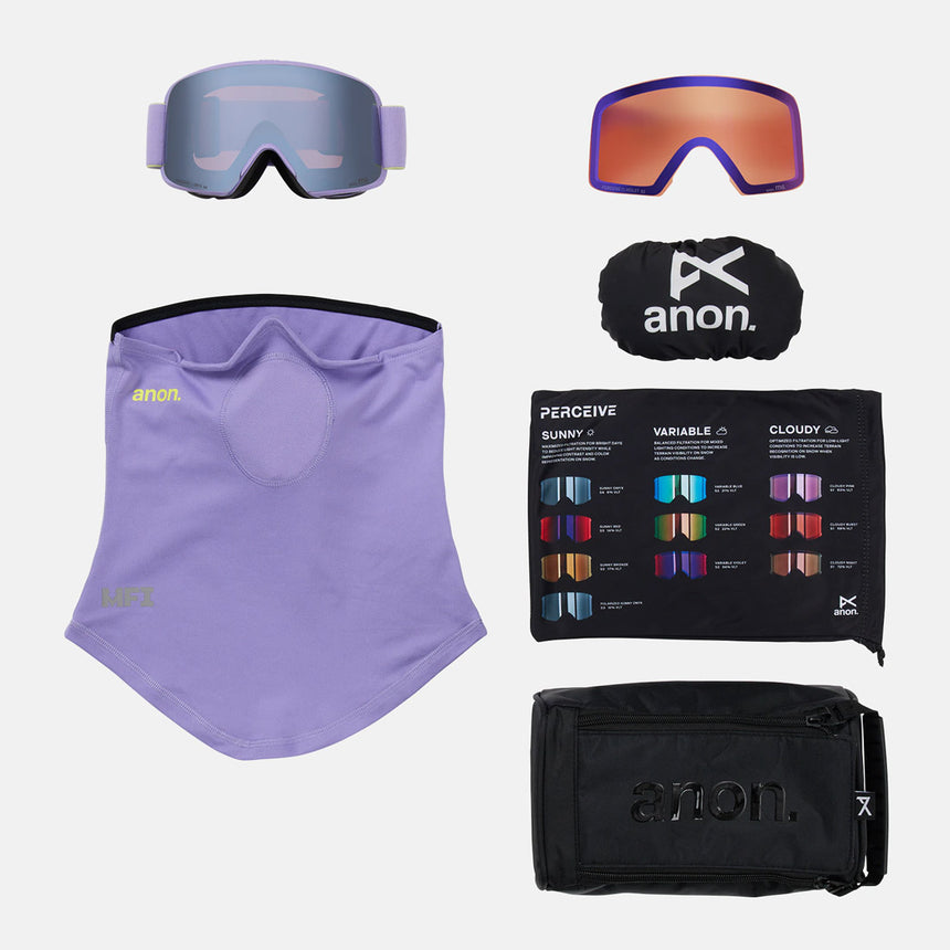 ANON M6 Goggle + MFI Facemask 2026 - Hyper Lilac/Perceive Sunny Onyx