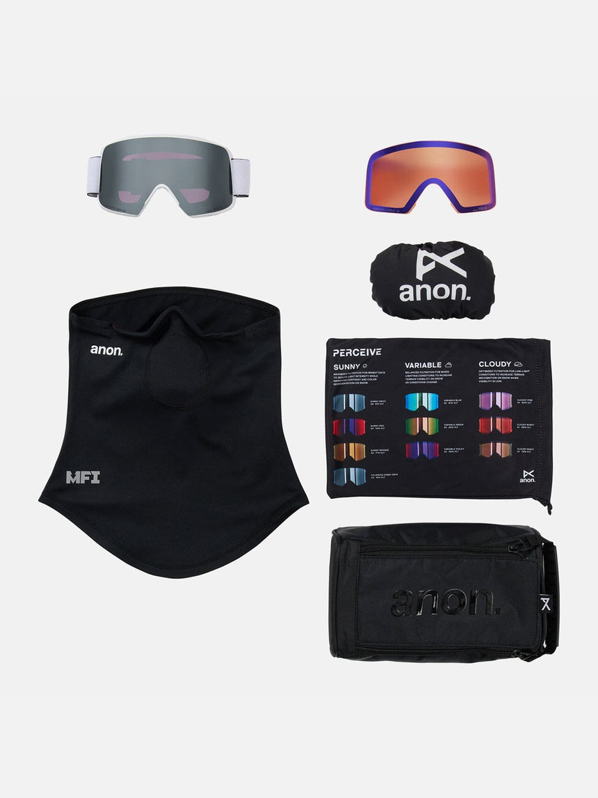 ANON M6S Goggle + MFI Facemask 2026 - White/Perceive Sunny Onyx