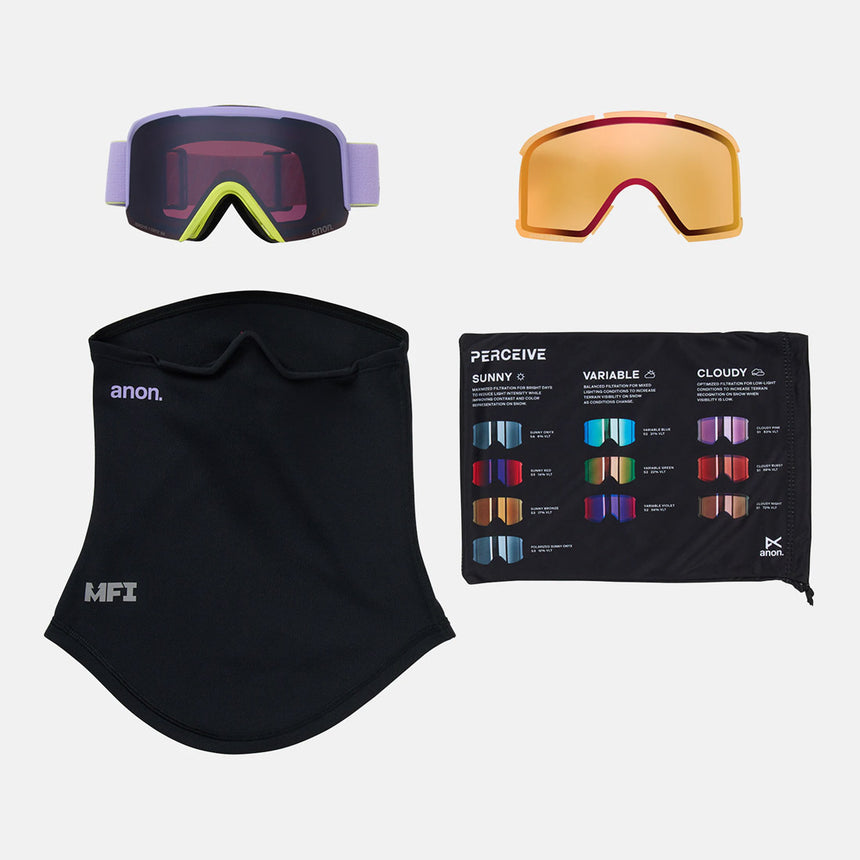 ANON Nesa Goggle + MFI Facemask 2026 - Hyper Lilac/Perceive Sunny Onyx