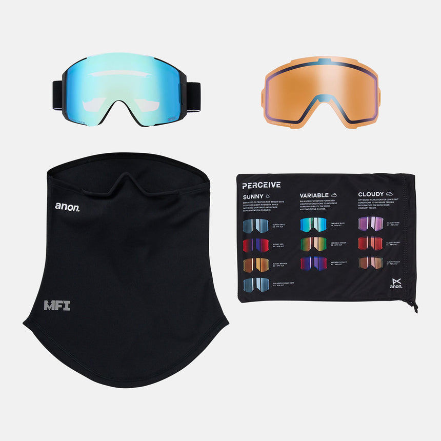 ANON Sync Goggle + MFI Facemask 2026 - Black/Perceive Variable Blue