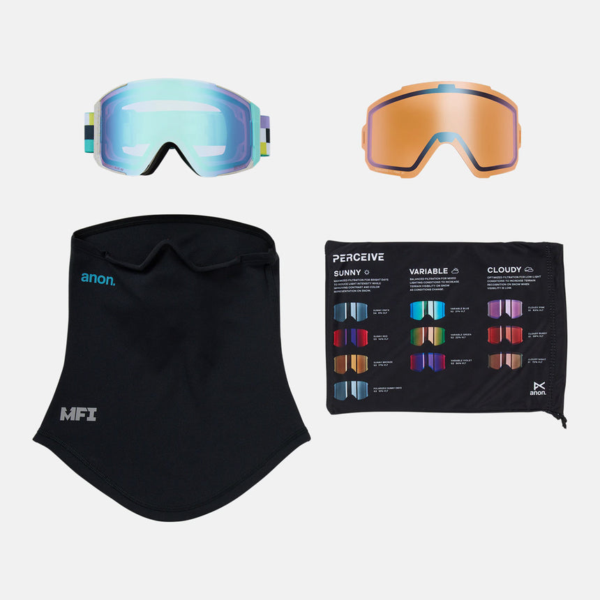 ANON Sync Goggle + MFI Facemask 2026 - Pixel/Perceive Variable Blue