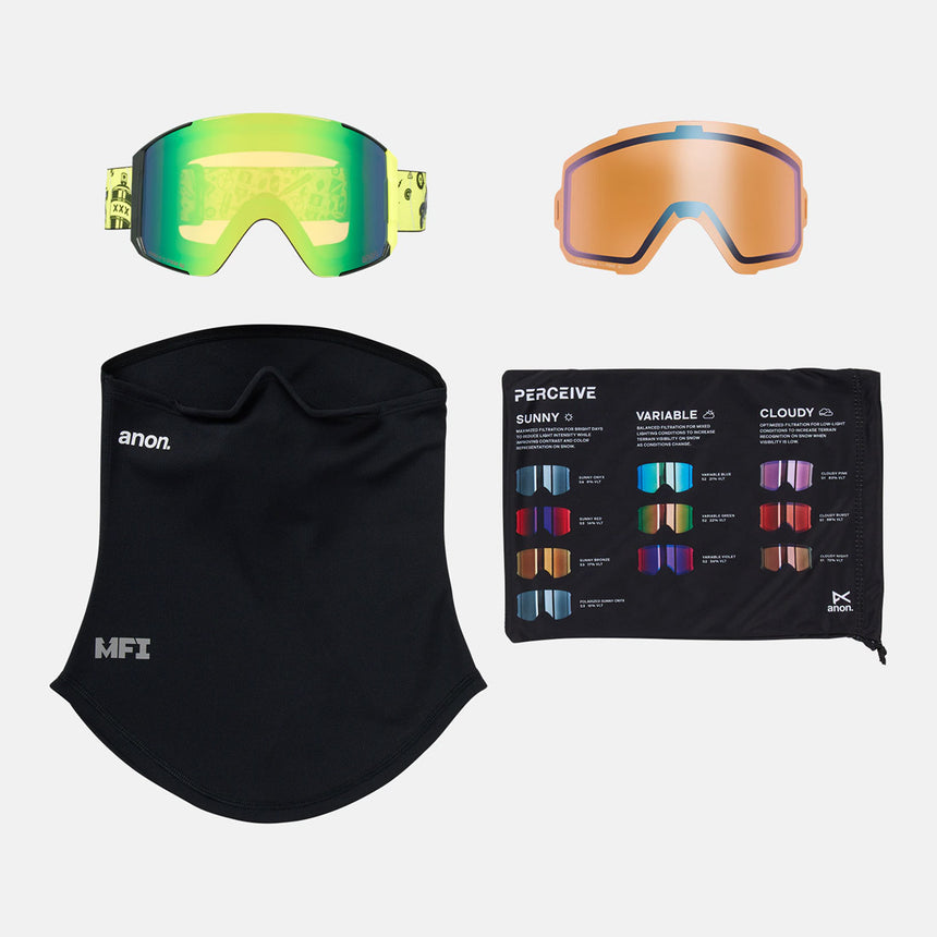 ANON Sync Goggle + MFI Facemask 2026 - Whirlwind/Perceive Variable Green