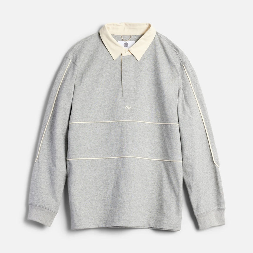 AUTUMN Piping Rugby Jersey - Heather Grey