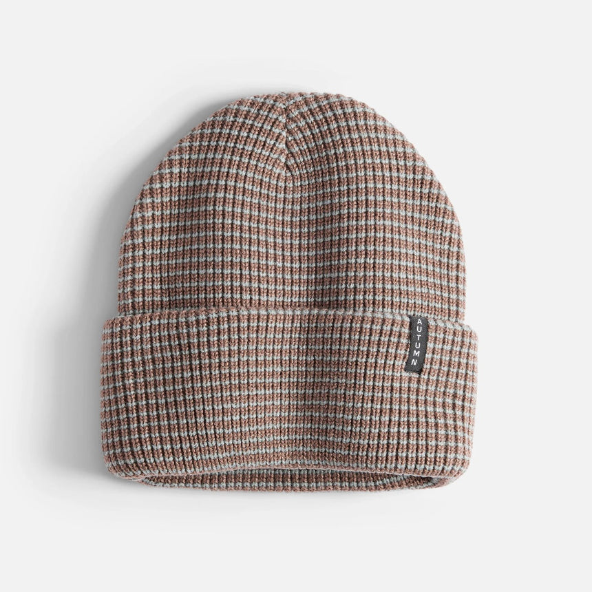 AUTUMN Stripe Beanie - Dusty Mauve