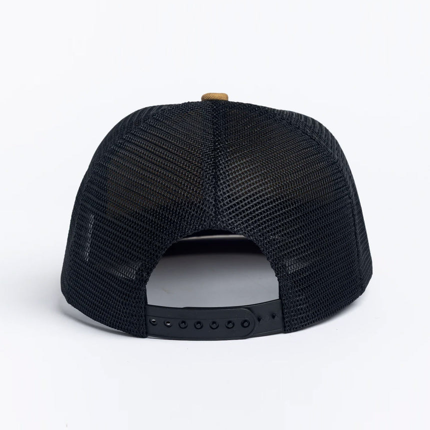 AUTUMN Twill 6 Panel Trucker Cap - Brown