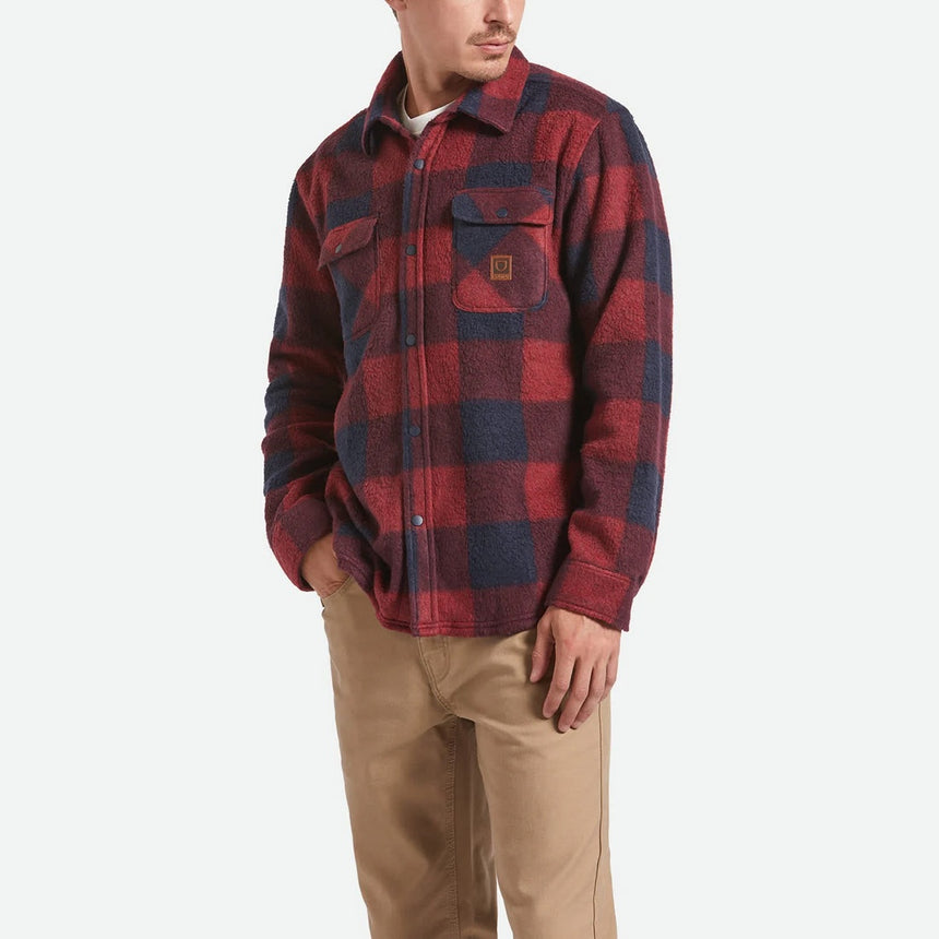 BRIXTON Bowery Arctic Stretch Fleece - Adrenaline Rush/Mood Indigo Plaid