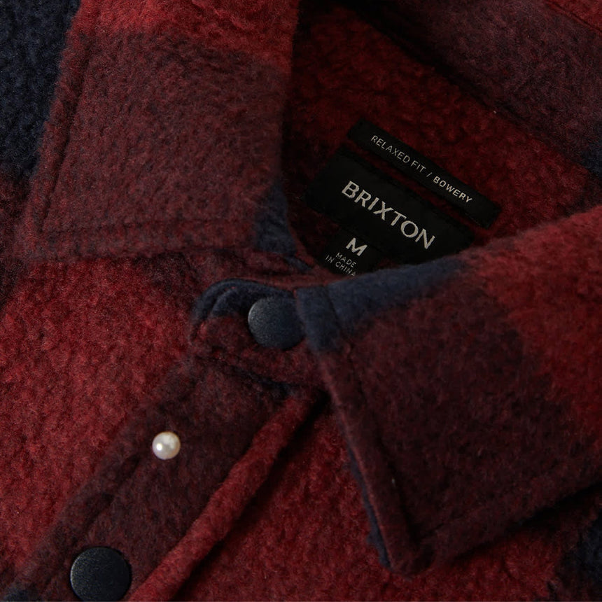 BRIXTON Bowery Arctic Stretch Fleece - Adrenaline Rush/Mood Indigo Plaid