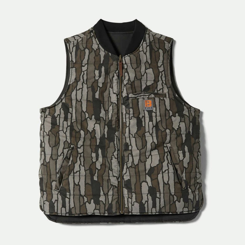 BRIXTON Builders Abraham Reversible Vest - Bark Camo