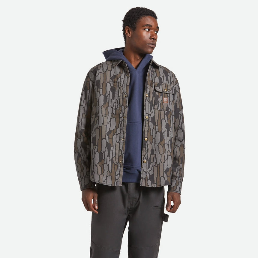 BRIXTON Builders Stretch Overshirt - Bark Camo