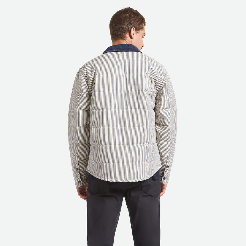 BRIXTON Cass Jacket - Whitecap/Mood Indigo Hickory Stripe