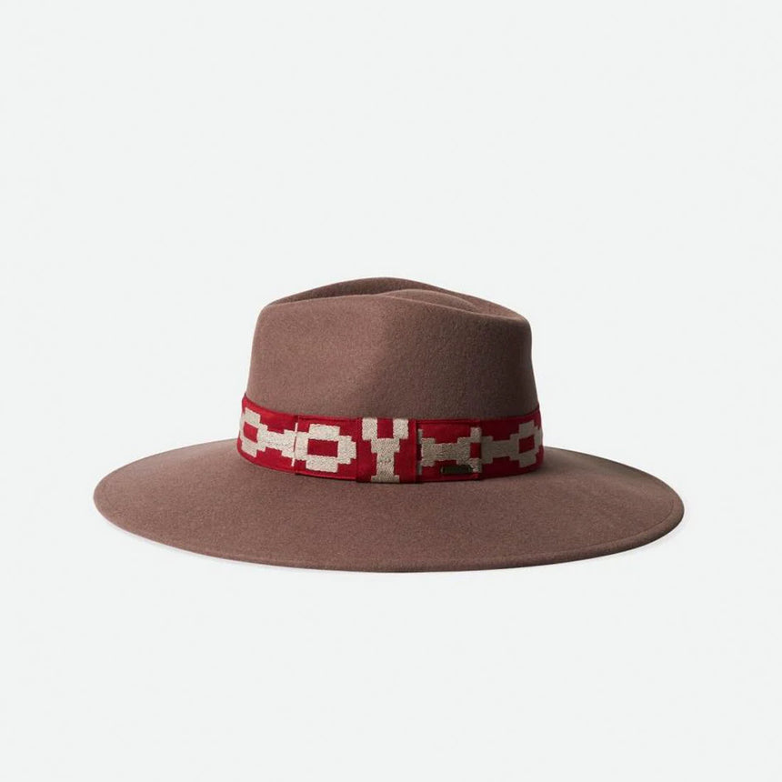 BRIXTON Joanna Felt Hat - Twig/Scarlet Red
