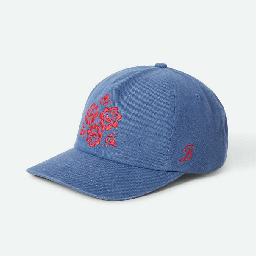 BRIXTON Lola Embroidered LP Adjustable Cap - Light Washed Denim