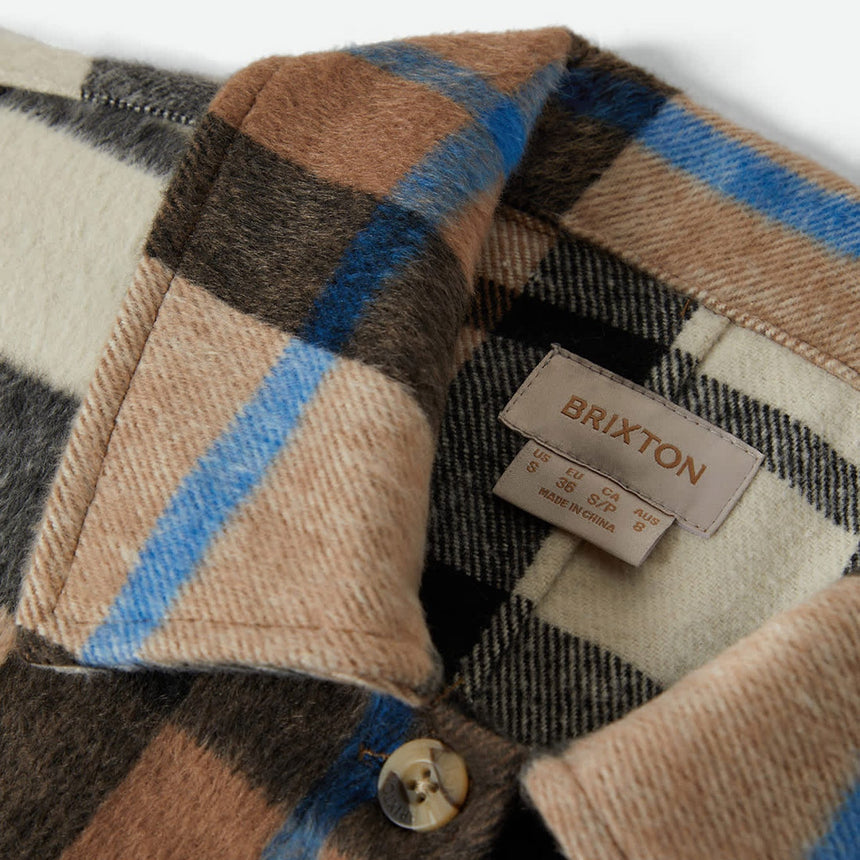 BRIXTON Women's Bowery Soft Brushed Flannel - Washed Black/Sand