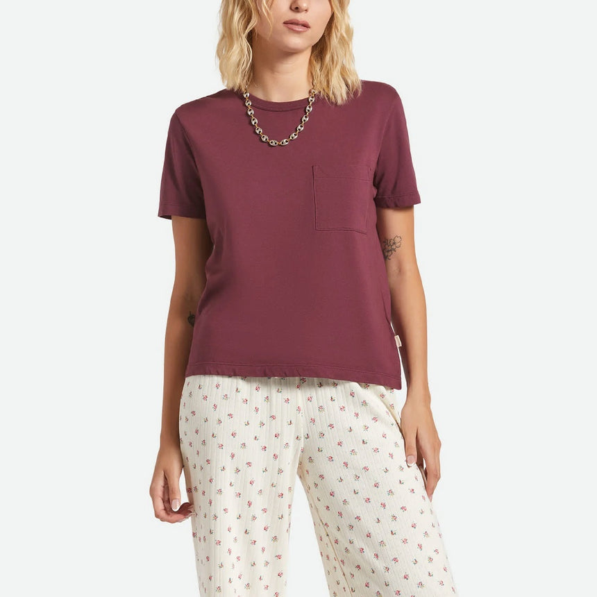 BRIXTON Women's Carefree Organic GD Perfect Tee - Port