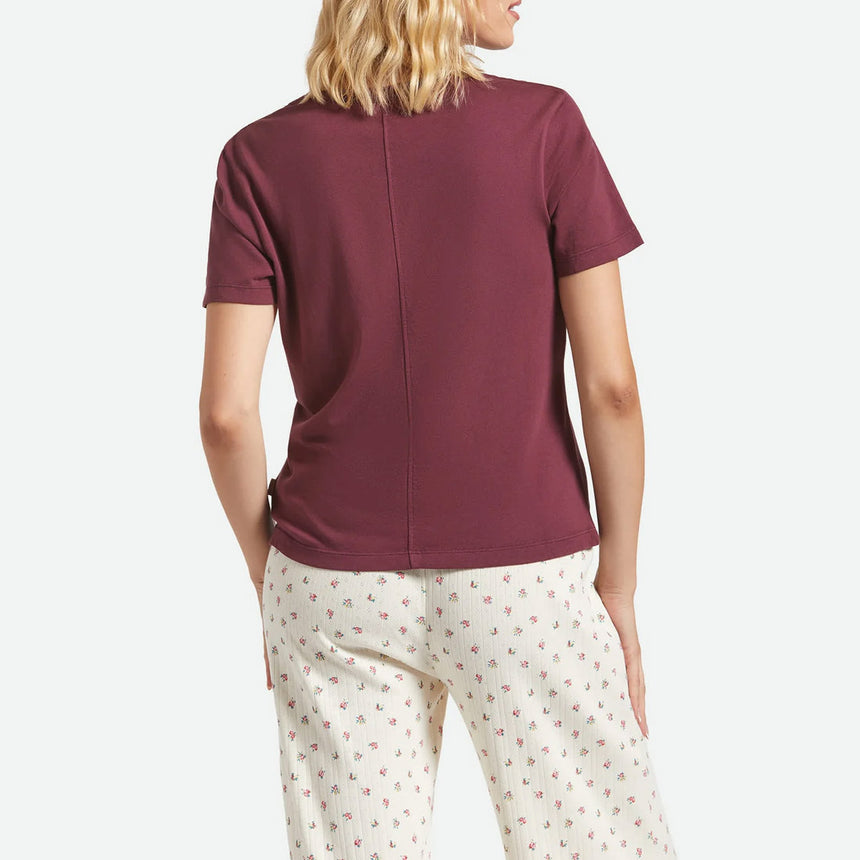 BRIXTON Women's Carefree Organic GD Perfect Tee - Port