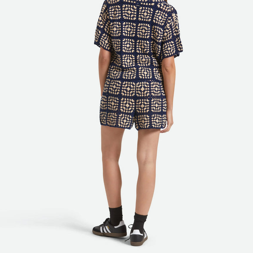 BRIXTON Women's Crochet Short - Mood Indigo/Off White