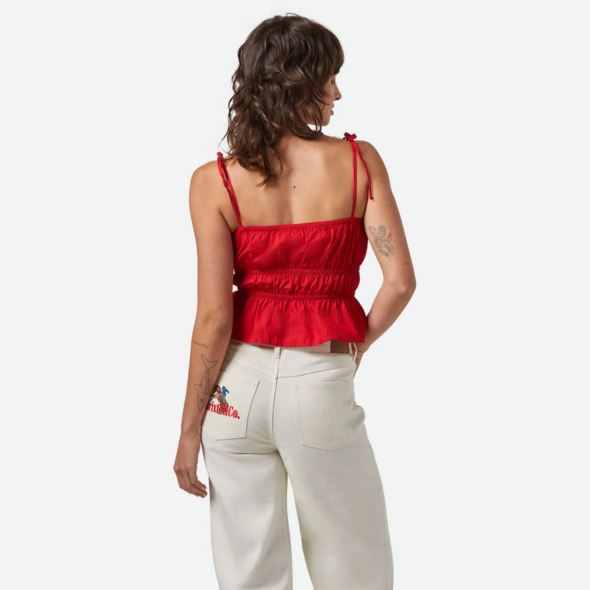 BRIXTON Women's Eden Smocked Top - Crimson