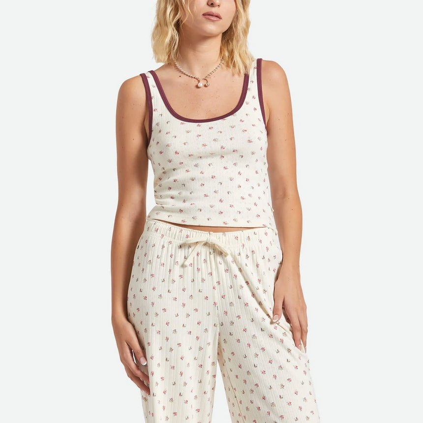 BRIXTON Women's Off Duty A-Tank - Floral Pointelle