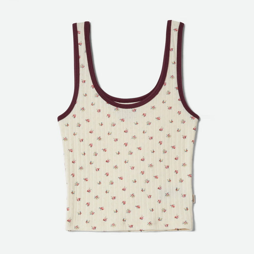 BRIXTON Women's Off Duty A-Tank - Floral Pointelle