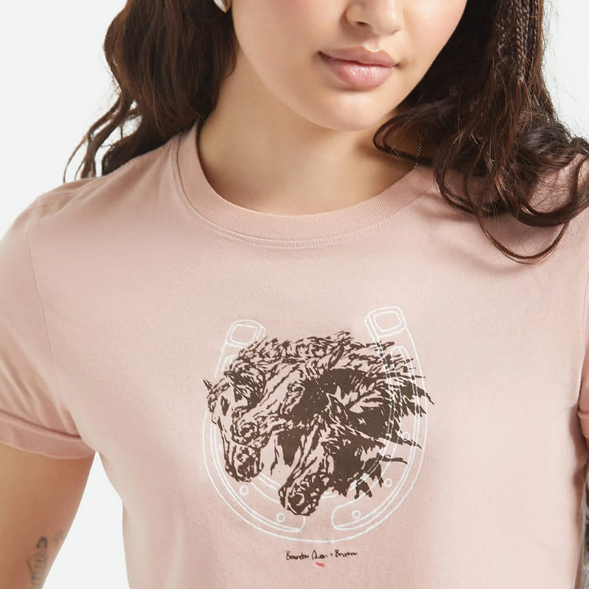 BRIXTON Women's Pony Club Slim Tee - Silver Pink