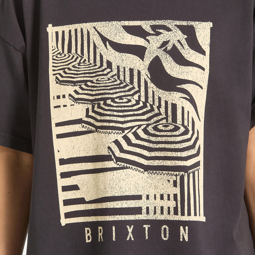 BRIXTON Women's Poolside Boxy Crew Tee - Washed Black