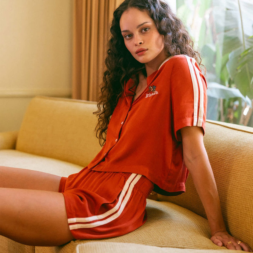 BRIXTON Women's Silky Boxer Short - Burnt Brick