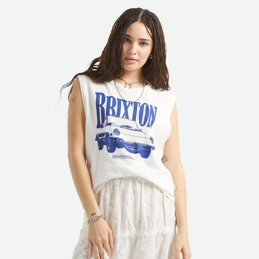 BRIXTON Women's Sunday Cruising Club Muscle Tank - Vintage White