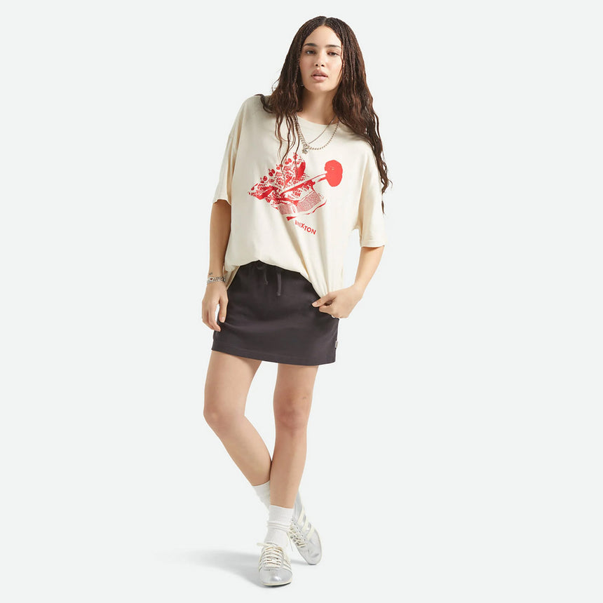 BRIXTON Women's Sweet Treat Oversized Boyfriend Tee - Whitecap