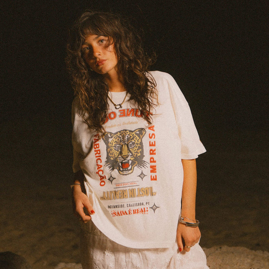 BRIXTON Women's The Getaway Boyfriend Oversized Tee - Vintage White