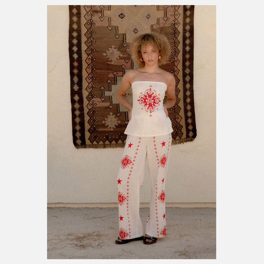 BRIXTON Women's The Lola Lounge Pant - Off White Tile