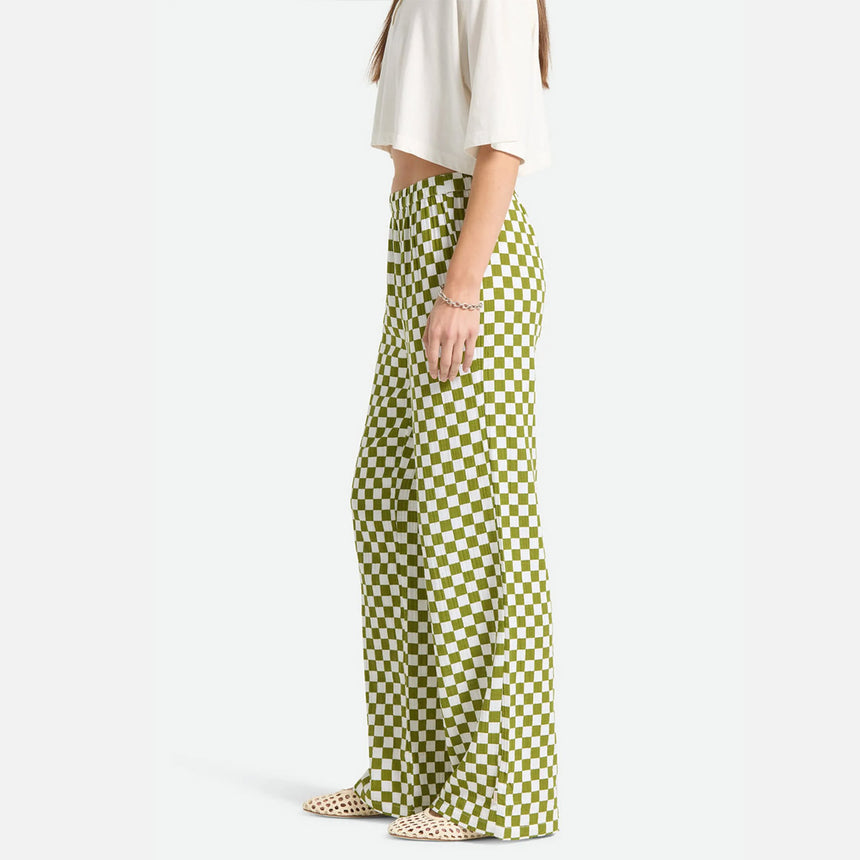 BRIXTON Women's The Lola Lounge Pant - Sublime Green Checkerboard