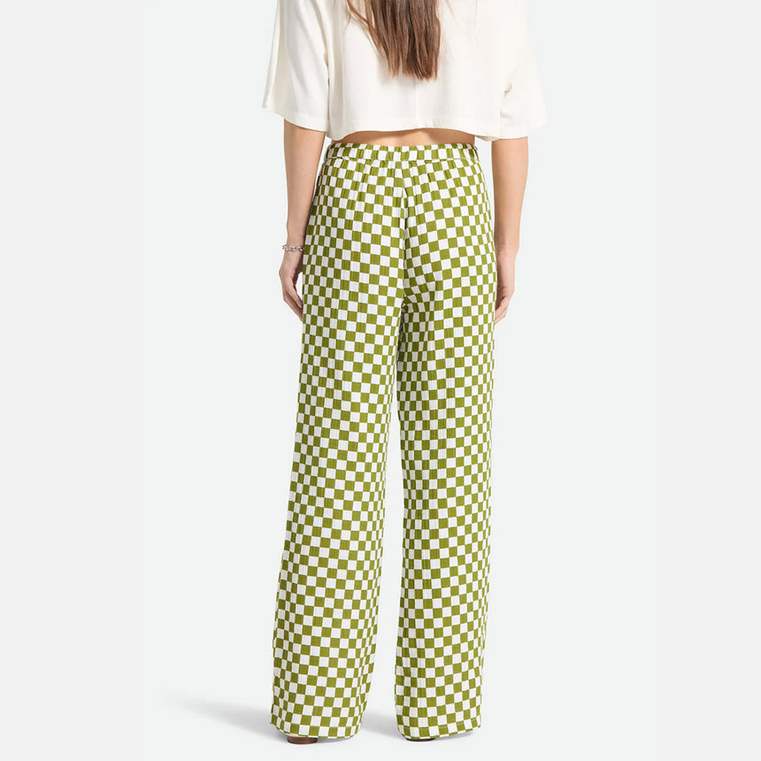 BRIXTON Women's The Lola Lounge Pant - Sublime Green Checkerboard