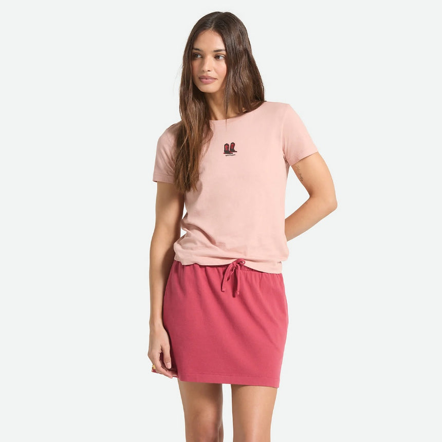 BRIXTON Women's Two Boots Slim Crew Tee - Silver Pink