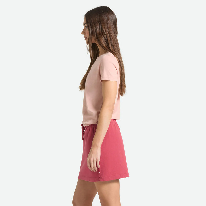 BRIXTON Women's Two Boots Slim Crew Tee - Silver Pink