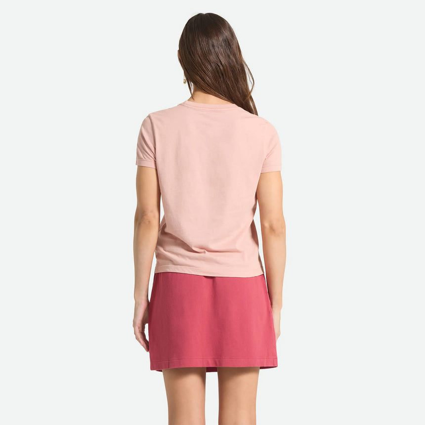 BRIXTON Women's Two Boots Slim Crew Tee - Silver Pink